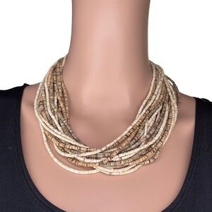 Chic Earthy Tone Multi-Strand Necklace